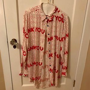 LAZY OAF THANK YOU F--- YOU BUTTON DOWN